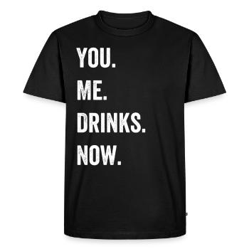 Cadeau de barman de l'artiste Pickup You Drinks Now - T-shirt Premium bio Homme - noir - Devant - Nico (187cm)