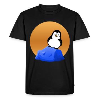 Penguin on the - Penguin on the - Men's Premium Organic T-Shirt - black - Front - Nico (187cm)