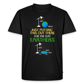 Flat Earth Society Reptiloids Conspiration - T-shirt Premium bio Homme - noir - Devant - Nico (187cm)