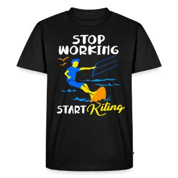 Kiteboard - Men's Premium Organic T-Shirt - black - Front - Nico (187cm)
