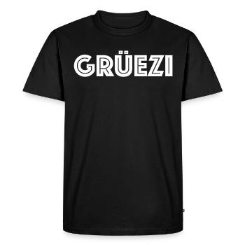 Grüezi Suisse dialecte suisse allemand - T-shirt Premium bio Homme - noir - Devant - Nico (187cm)