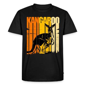 Kangaroo - Men's Premium Organic T-Shirt - black - Front - Nico (187cm)