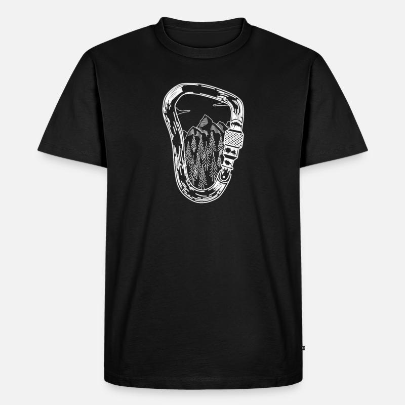Kletterer Karabiner Klettern - Männer Premium Bio T-Shirt - Schwarz