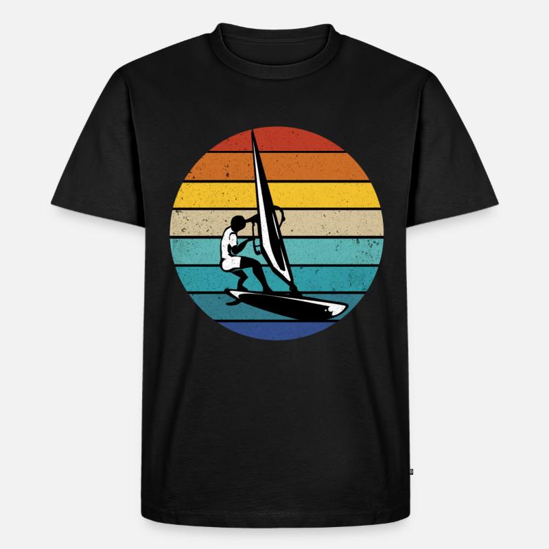 Windsurfen - Männer Premium Bio T-Shirt - Schwarz