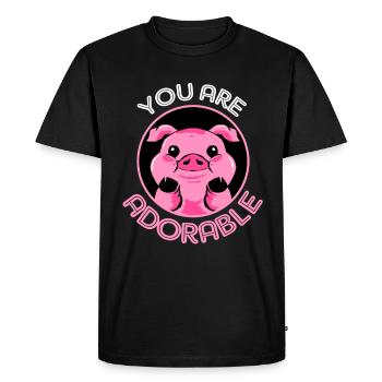 Porc sau cochon porcelet porcelet porcelet Ebene - T-shirt Premium bio Homme - noir - Devant - Nico (187cm)