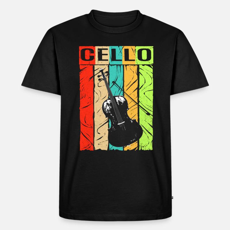 Cello - Männer Premium Bio T-Shirt - Schwarz