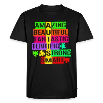 Autism - Men's Premium Organic T-Shirt - black - Front - Nico (187cm)