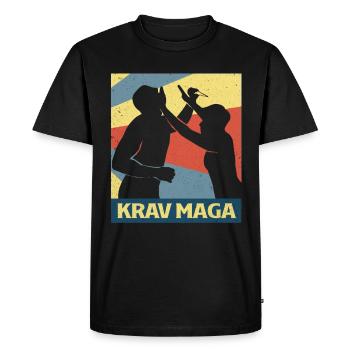 Krav Maga - Men's Premium Organic T-Shirt - black - Front - Nico (187cm)