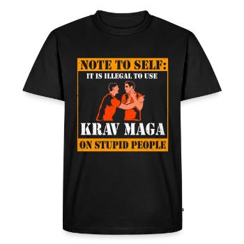 Krav Maga - Men's Premium Organic T-Shirt - black - Front - Nico (187cm)