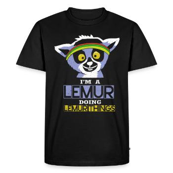 Lemur - T-shirt Premium bio Homme - noir - Devant - Nico (187cm)