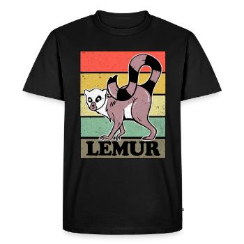 Lemur - T-shirt Premium bio Homme - noir - Devant - Nico (187cm)