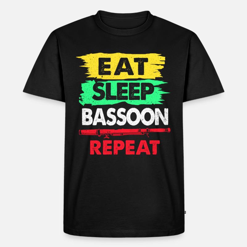 Fagott - Männer Premium Bio T-Shirt - Schwarz