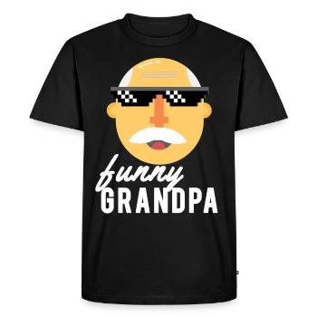 drôle papy - T-shirt Premium bio Homme - noir - Devant - Nico (187cm)