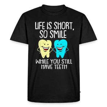 Dentiste - T-shirt Premium bio Homme - noir - Devant - Nico (187cm)