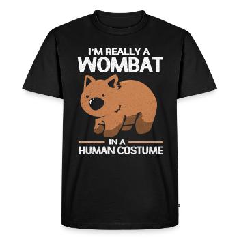 Wombat - T-shirt Premium bio Homme - noir - Devant - Nico (187cm)