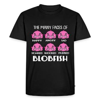 Blobfish Deep Sea Grumpy Introverted Gift - Men's Premium Organic T-Shirt - black - Front - Nico (187cm)