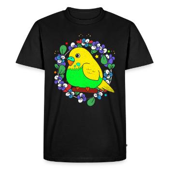 Perruche - T-shirt Premium bio Homme - noir - Devant - Nico (187cm)