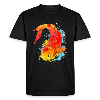 Koi poissons carpes Nishikigoi Kohaku Asagi cadeau - T-shirt Premium bio Homme - noir - Devant - Nico (187cm)