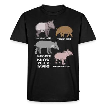 Tapir Danta Baird Zoo Animaux Cadeau - T-shirt Premium bio Homme - noir - Devant - Nico (187cm)
