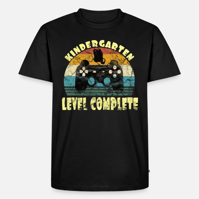 Kindergarten Level Complete Gamer Einschulung - Männer Premium Bio T-Shirt - Schwarz
