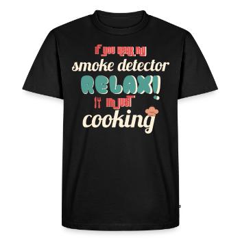 Cuisinier amateur Cuisine Mauvais cuisinier Drôle de sort - T-shirt Premium bio Homme - noir - Devant - Nico (187cm)