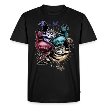 Pigeons de course Pigeonnier Pigeonnier Tourterelle - T-shirt Premium bio Homme - noir - Devant - Nico (187cm)