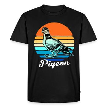 Pigeons de course Pigeonnier Pigeonnier Tourterelle - T-shirt Premium bio Homme - noir - Devant - Nico (187cm)