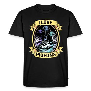 Pigeons de course Pigeonnier Pigeonnier Tourterelle - T-shirt Premium bio Homme - noir - Devant - Nico (187cm)