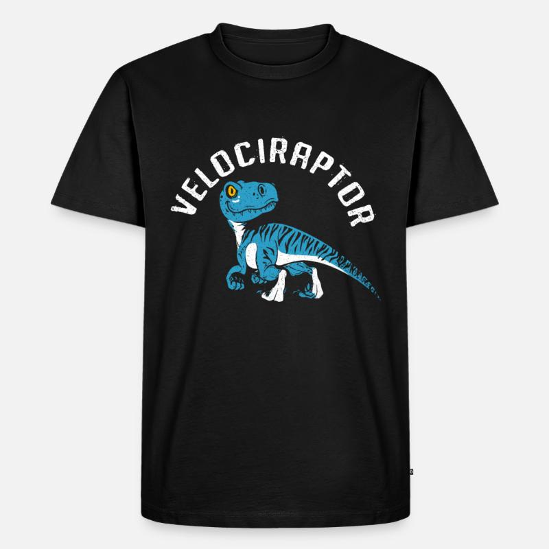 Velociraptor - Männer Premium Bio T-Shirt - Schwarz