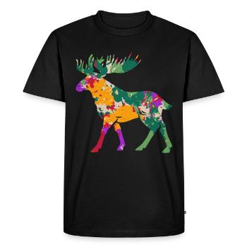 Elk - Men's Premium Organic T-Shirt - black - Front - Nico (187cm)