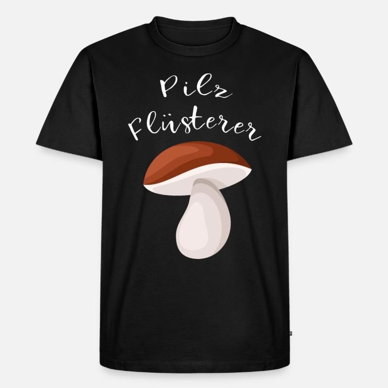 Pilz Flüsterer - Männer Premium Bio T-Shirt - Schwarz