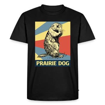 Écureuil de terre Prairies Marmottes Prairies rongeurs - T-shirt Premium bio Homme - noir - Devant - Nico (187cm)
