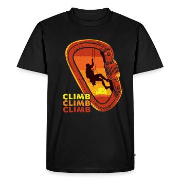 Climb - Men's Premium Organic T-Shirt - black - Front - Nico (187cm)