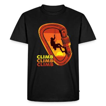Climbing Climber Climbing Wall Mountain Rock Sport - Men's Premium Organic T-Shirt - black - Front - Nico (187cm)