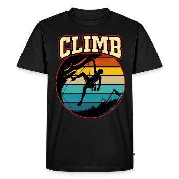 Escalade escalade escalade mur d’escalade montagne roche sport - T-shirt Premium bio Homme - noir - Devant - Nico (187cm)