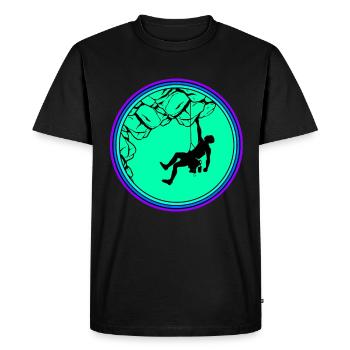 Climbing Climber Climbing Wall Mountain Rock Sport - Men's Premium Organic T-Shirt - black - Front - Nico (187cm)