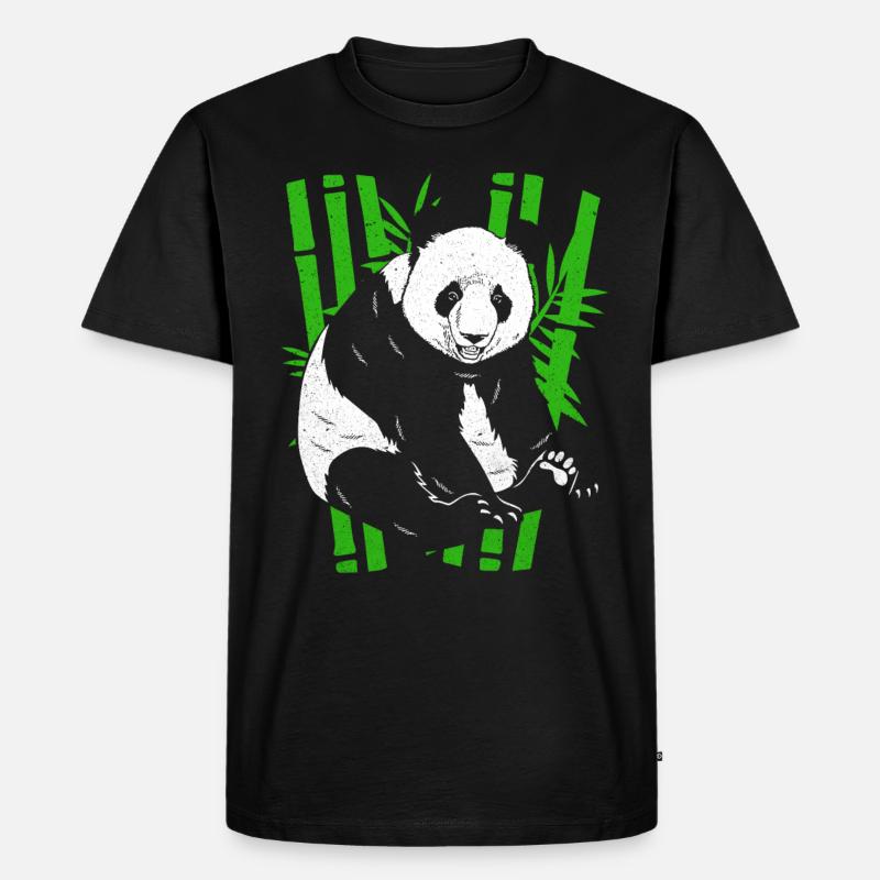 Panda - Männer Premium Bio T-Shirt - Schwarz