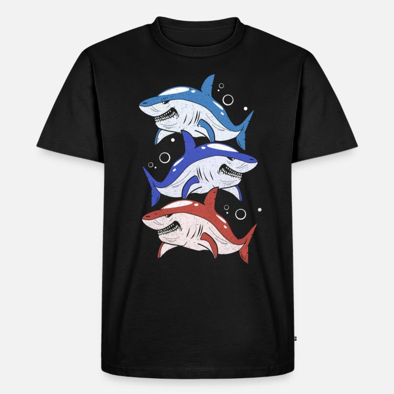Hai - Männer Premium Bio T-Shirt - Schwarz