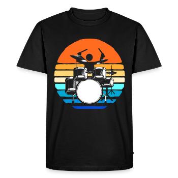 Batteur Batteur Drummer Musique Instrument Tambour Band - T-shirt Premium bio Homme - noir - Devant - Nico (187cm)