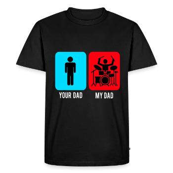 Batteur Batteur Drummer Musique Instrument Tambour Band - T-shirt Premium bio Homme - noir - Devant - Nico (187cm)