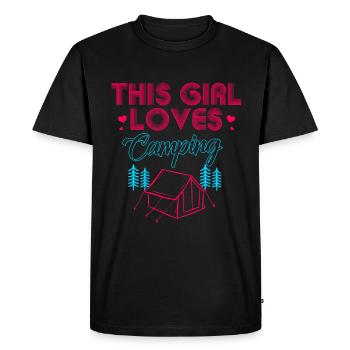 Camping Camping Camper Camper Vacances Vacances Forêt - T-shirt Premium bio Homme - noir - Devant - Nico (187cm)