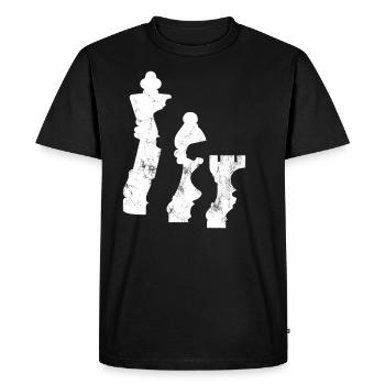 Ombre des pièces d'échecs - T-shirt Premium bio Homme - noir - Devant - Nico (187cm)
