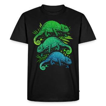Caméléon - T-shirt Premium bio Homme - noir - Devant - Nico (187cm)
