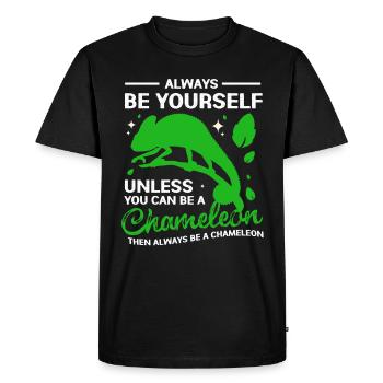Caméléon Reptil reptiles Iguane Couverture Verte - T-shirt Premium bio Homme - noir - Devant - Nico (187cm)