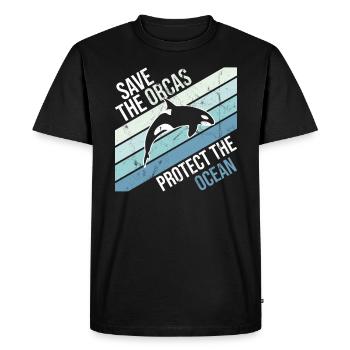 Sauvez les orques et la protection des baleines - T-shirt Premium bio Homme - noir - Devant - Nico (187cm)