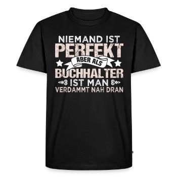 Comptable Comptabilité Finance Profession Profession Gift - T-shirt Premium bio Homme - noir - Devant - Nico (187cm)