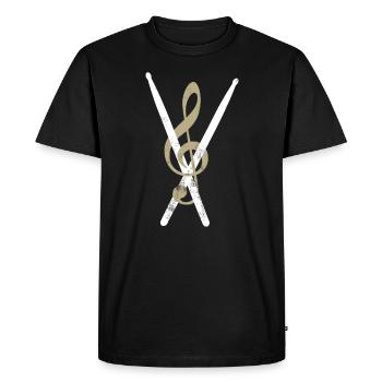 Drum Drumsticks Clef - T-shirt Premium bio Homme - noir - Devant - Nico (187cm)
