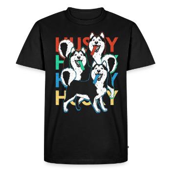 Husky - Men's Premium Organic T-Shirt - black - Front - Nico (187cm)