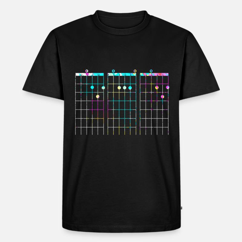 Gitarre - Männer Premium Bio T-Shirt - Schwarz