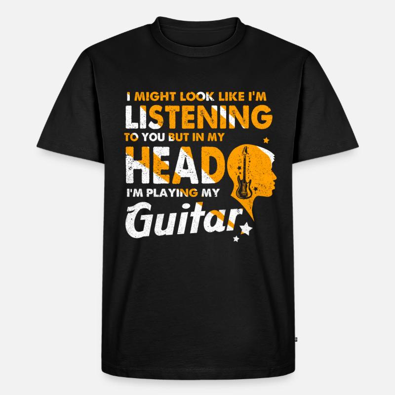 Gitarre - Männer Premium Bio T-Shirt - Schwarz